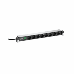 Strømlist 19" 8xSchuko med bryter - Lexcom